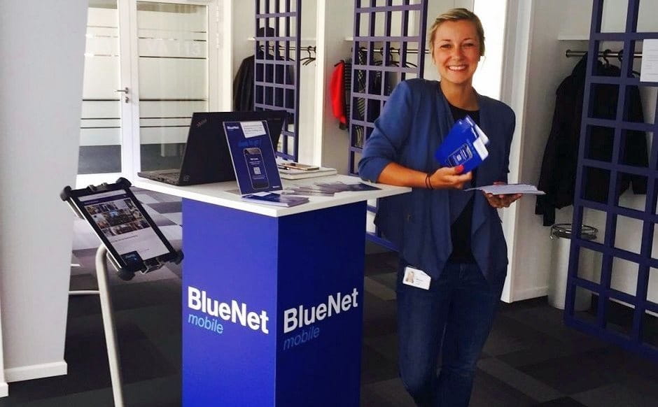 Melanie Neeven promoting Beiersdorf BlueNet App