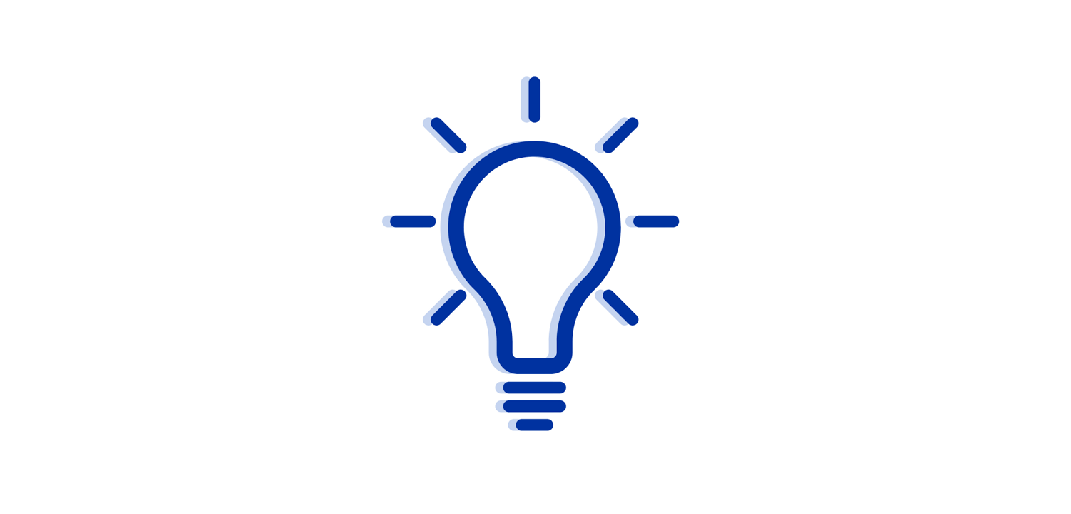 blue lightbulb on a white background
