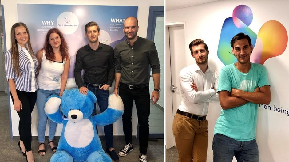 Ákos and his team: Szabina Szucsik, Nóra Veres and Dániel Bernáth (left picture; from left) and CATMAN Bálint Supka (right picture).