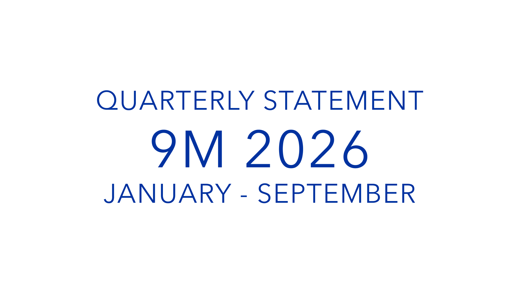 Quarterly Statement Jan. - Sept. 2026