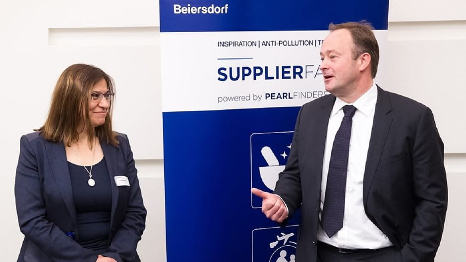 Beiersdorf Dr. May Shana`a and Harald Emverger opening the Supplier Fair
