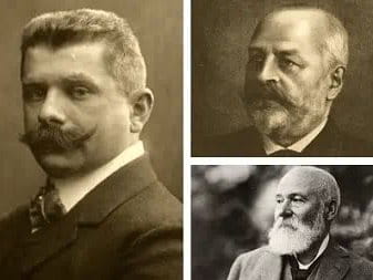 Dr. Oscar Troplowitz, company founder Paul Carl Beiersdorf (above right), Dr. Paul Gerson Unna (below right)