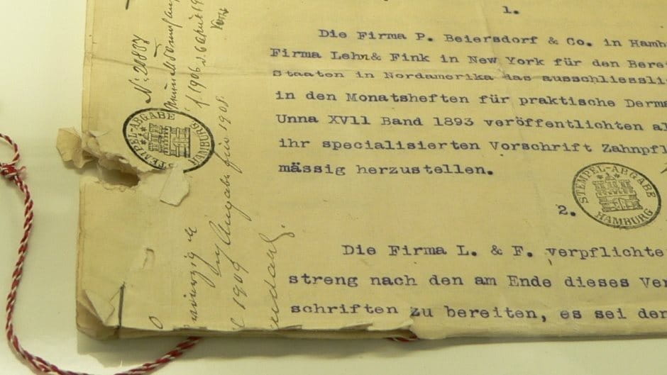Cooperation agreement with US trading company Lehn & Fink from 1893